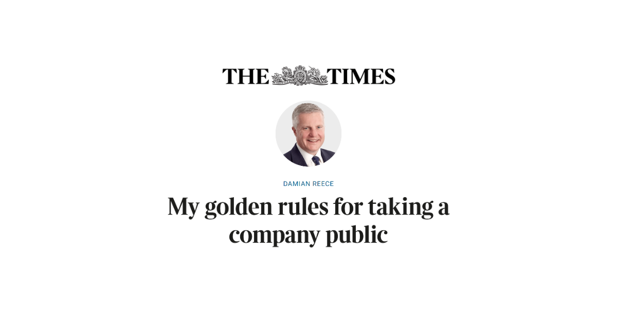 My golden rules for taking a company public